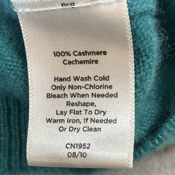 Talbots Sweater Womens Medium Teal Pure Cashmere Scoop Neck Pullover Long Sleeve - Picture 2 of 7